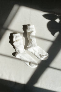 Cottage Socks: White Linen